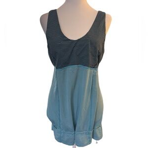 Lululemon Cinch Waist Strip Tank Top 8 Blue